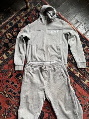Set Men Hugo Boss Light Gray Drawstring - Tracksuit